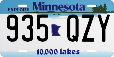 MN license plate 935QZY