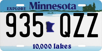 MN license plate 935QZZ