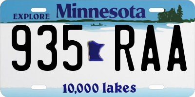 MN license plate 935RAA