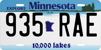MN license plate 935RAE