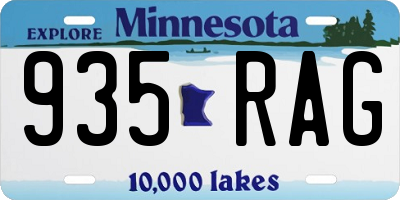 MN license plate 935RAG