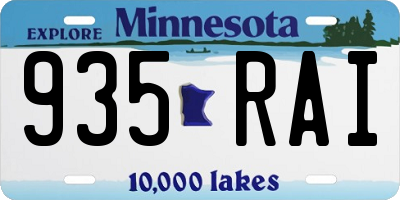 MN license plate 935RAI