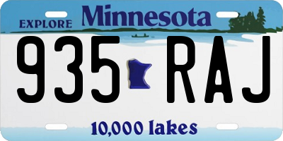 MN license plate 935RAJ