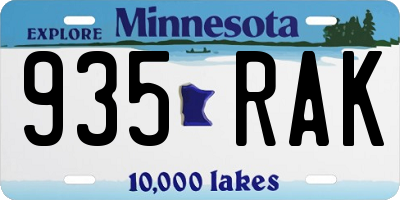 MN license plate 935RAK