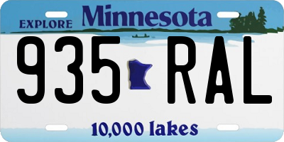 MN license plate 935RAL