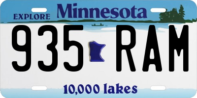 MN license plate 935RAM