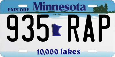 MN license plate 935RAP