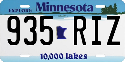 MN license plate 935RIZ