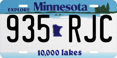 MN license plate 935RJC