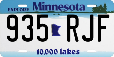 MN license plate 935RJF