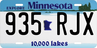 MN license plate 935RJX