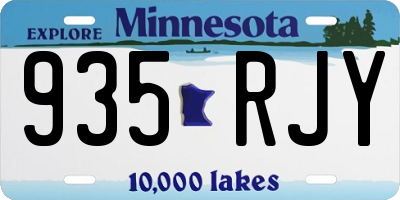 MN license plate 935RJY