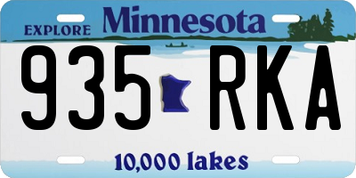 MN license plate 935RKA