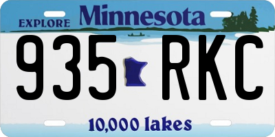 MN license plate 935RKC