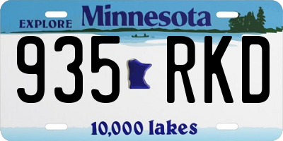 MN license plate 935RKD
