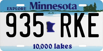 MN license plate 935RKE