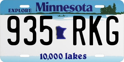 MN license plate 935RKG