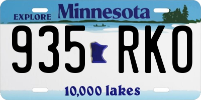 MN license plate 935RKO
