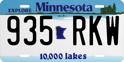 MN license plate 935RKW