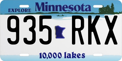 MN license plate 935RKX