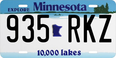 MN license plate 935RKZ