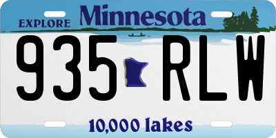 MN license plate 935RLW