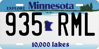 MN license plate 935RML