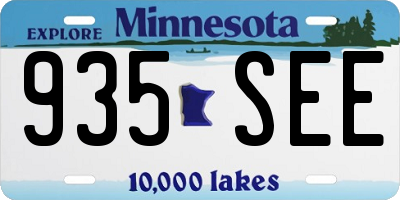 MN license plate 935SEE