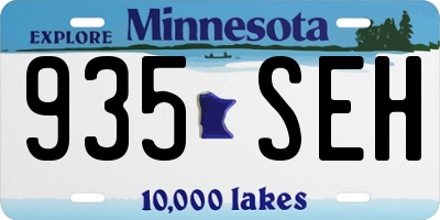 MN license plate 935SEH