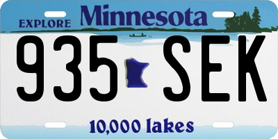MN license plate 935SEK