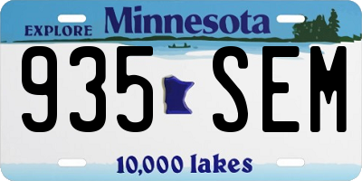 MN license plate 935SEM
