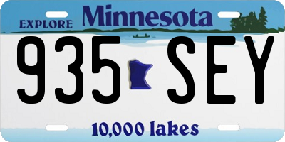 MN license plate 935SEY