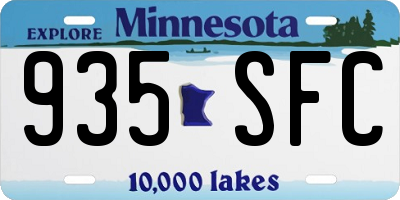 MN license plate 935SFC