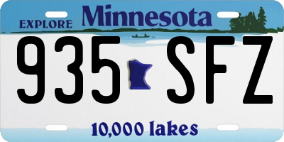 MN license plate 935SFZ