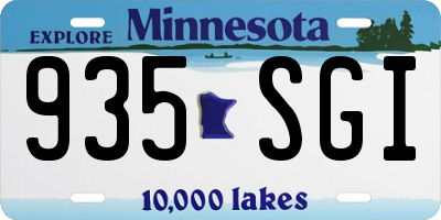 MN license plate 935SGI