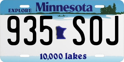 MN license plate 935SOJ
