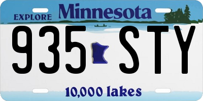 MN license plate 935STY