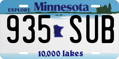 MN license plate 935SUB