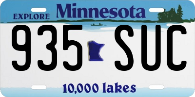 MN license plate 935SUC