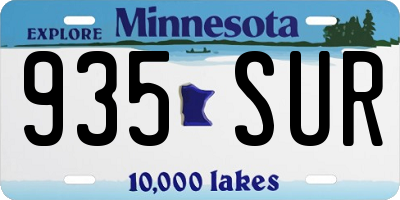 MN license plate 935SUR
