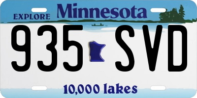 MN license plate 935SVD