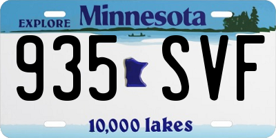 MN license plate 935SVF