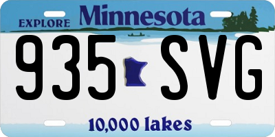 MN license plate 935SVG