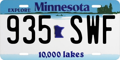 MN license plate 935SWF