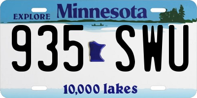 MN license plate 935SWU