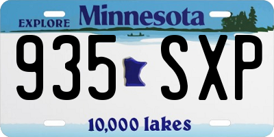 MN license plate 935SXP