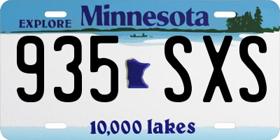 MN license plate 935SXS
