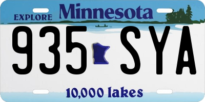 MN license plate 935SYA