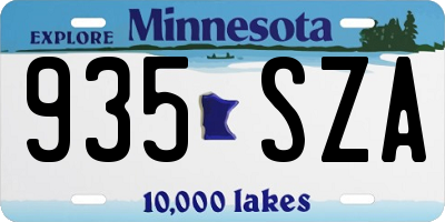 MN license plate 935SZA