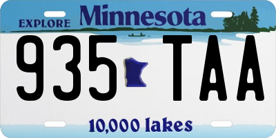MN license plate 935TAA